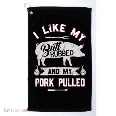 Funny BBQ Grilling Quote Pig Pulled Pork Golf Towel