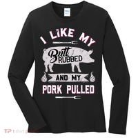 Funny BBQ Grilling Quote Pig Pulled Pork Women's Long Sleeve Shirt thumb 0