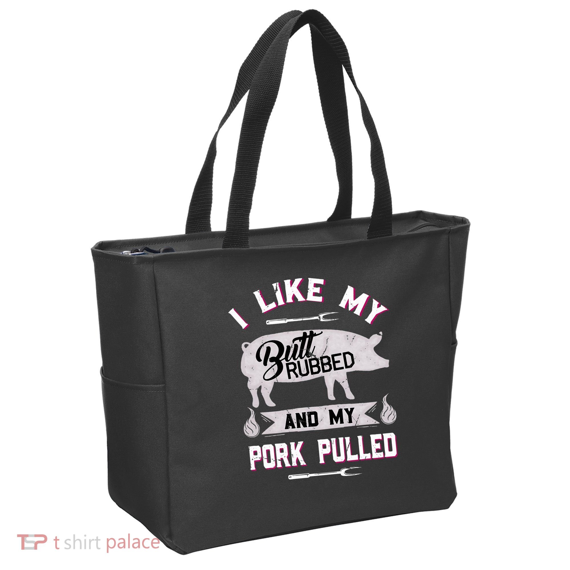 Funny BBQ Grilling Quote Pig Pulled Pork Tote Bag