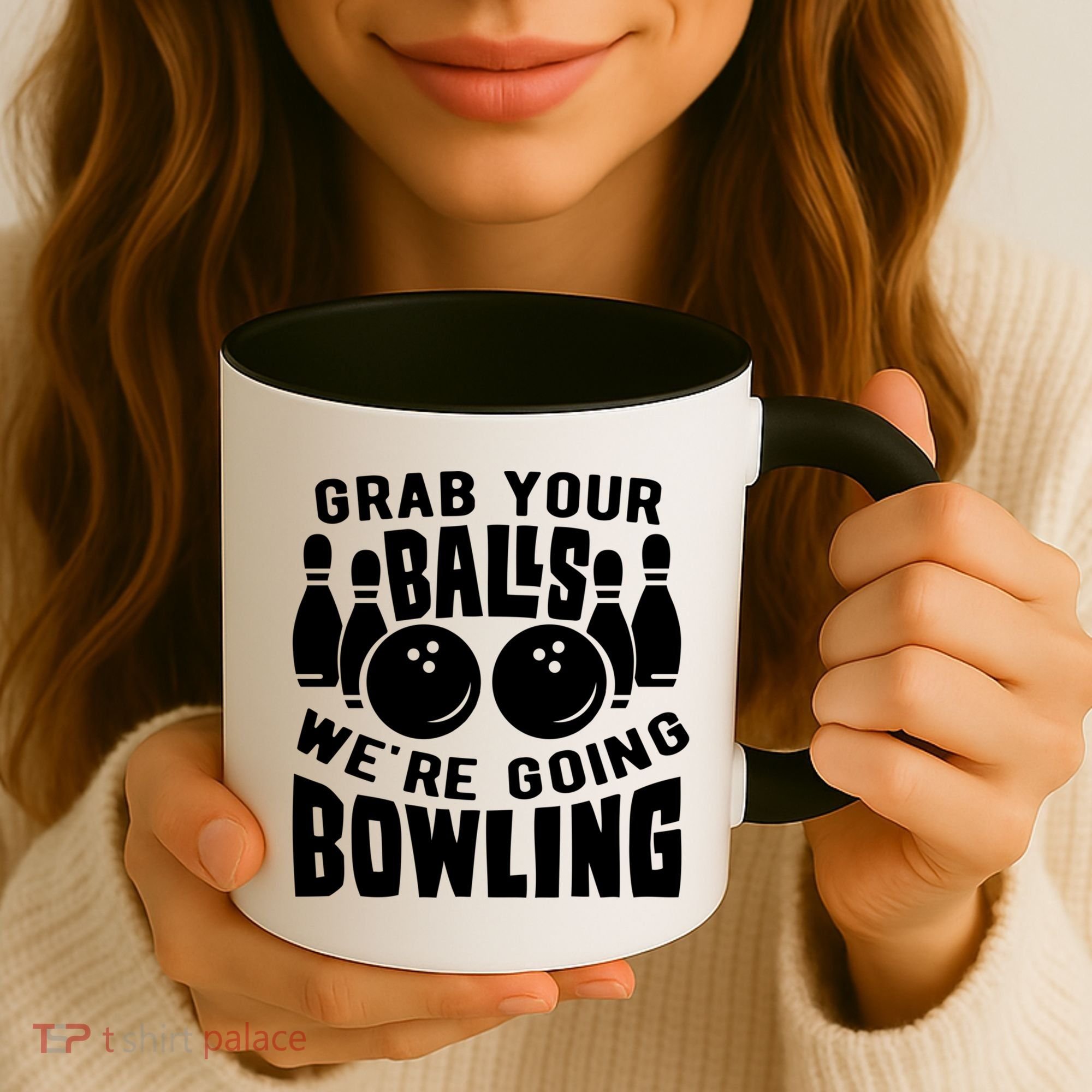 Funny Bowler Grab Your Balls We're Going Bowling Gift Coffee Mug