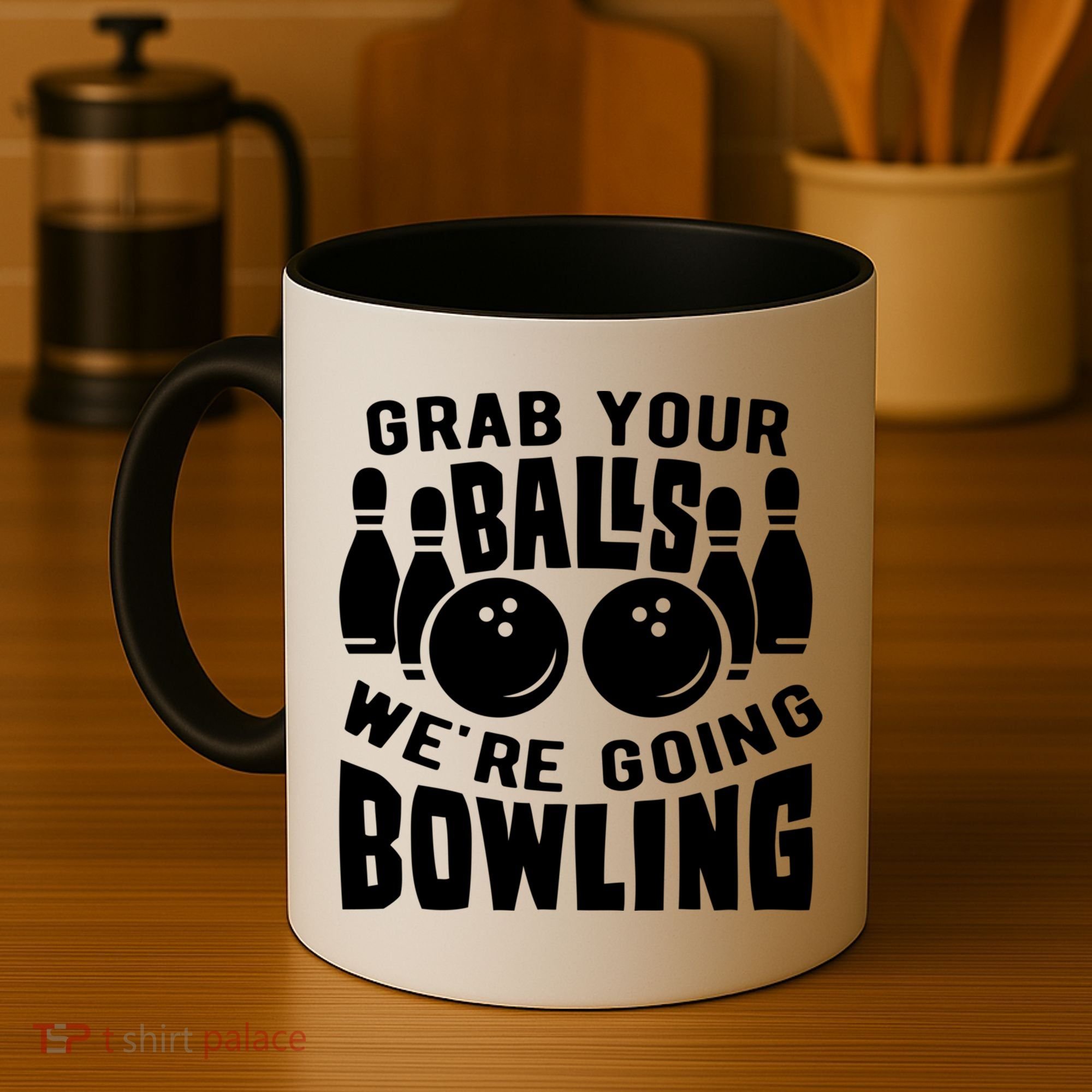 Funny Bowler Grab Your Balls We're Going Bowling Gift Coffee Mug