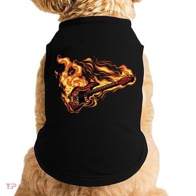 Fire Bass Guitar Rock Musician Doggie Tank