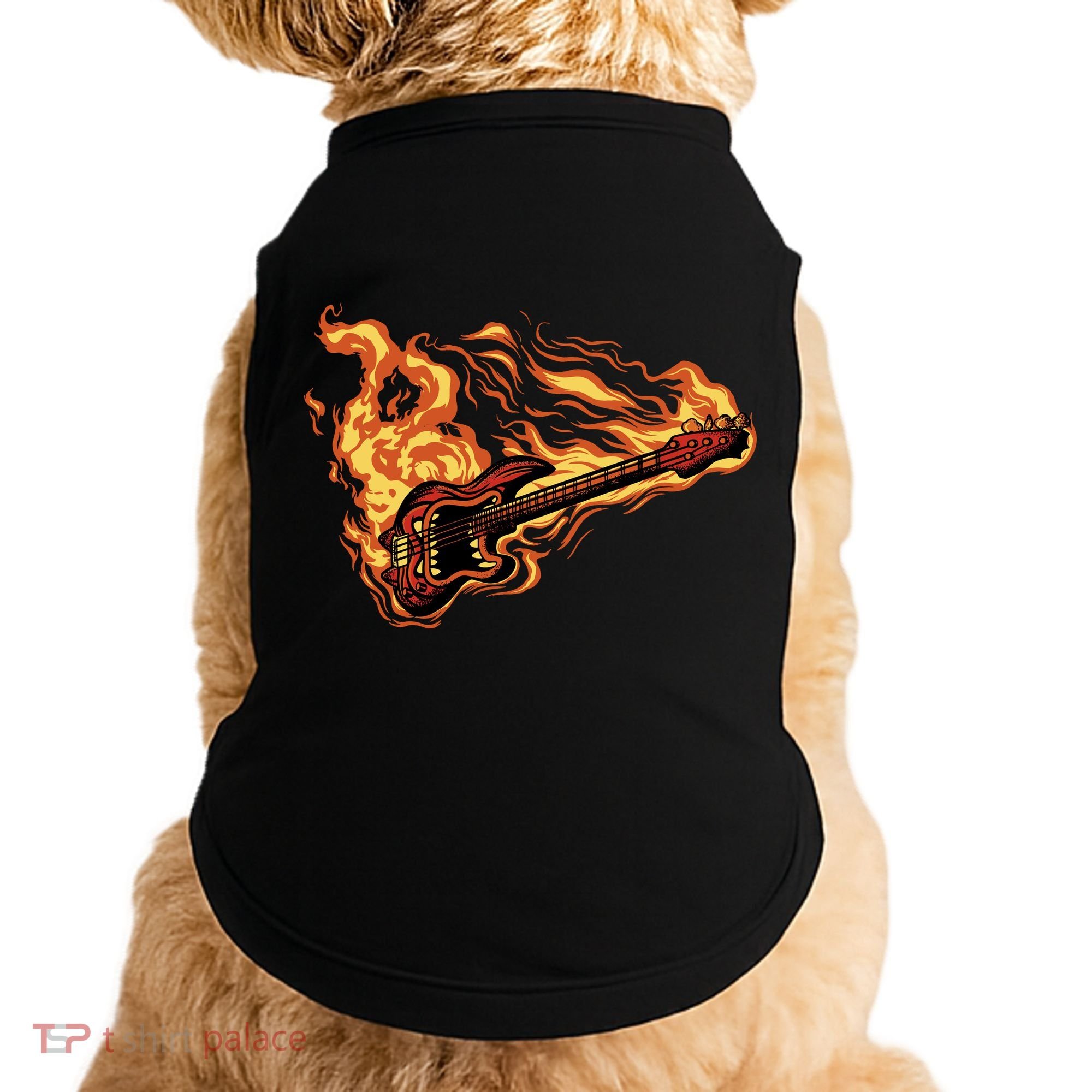 Fire Bass Guitar Rock Musician Doggie Tank
