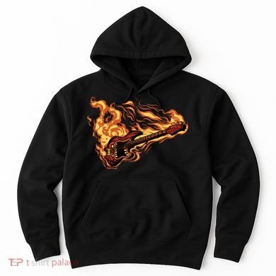 Fire Bass Guitar Rock Musician Hoodie