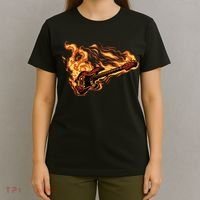 Fire Bass Guitar Rock Musician T-Shirt thumb 4