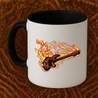 Fire Bass Guitar Rock Musician Coffee Mug thumb 2