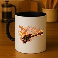 Fire Bass Guitar Rock Musician Coffee Mug thumb 4