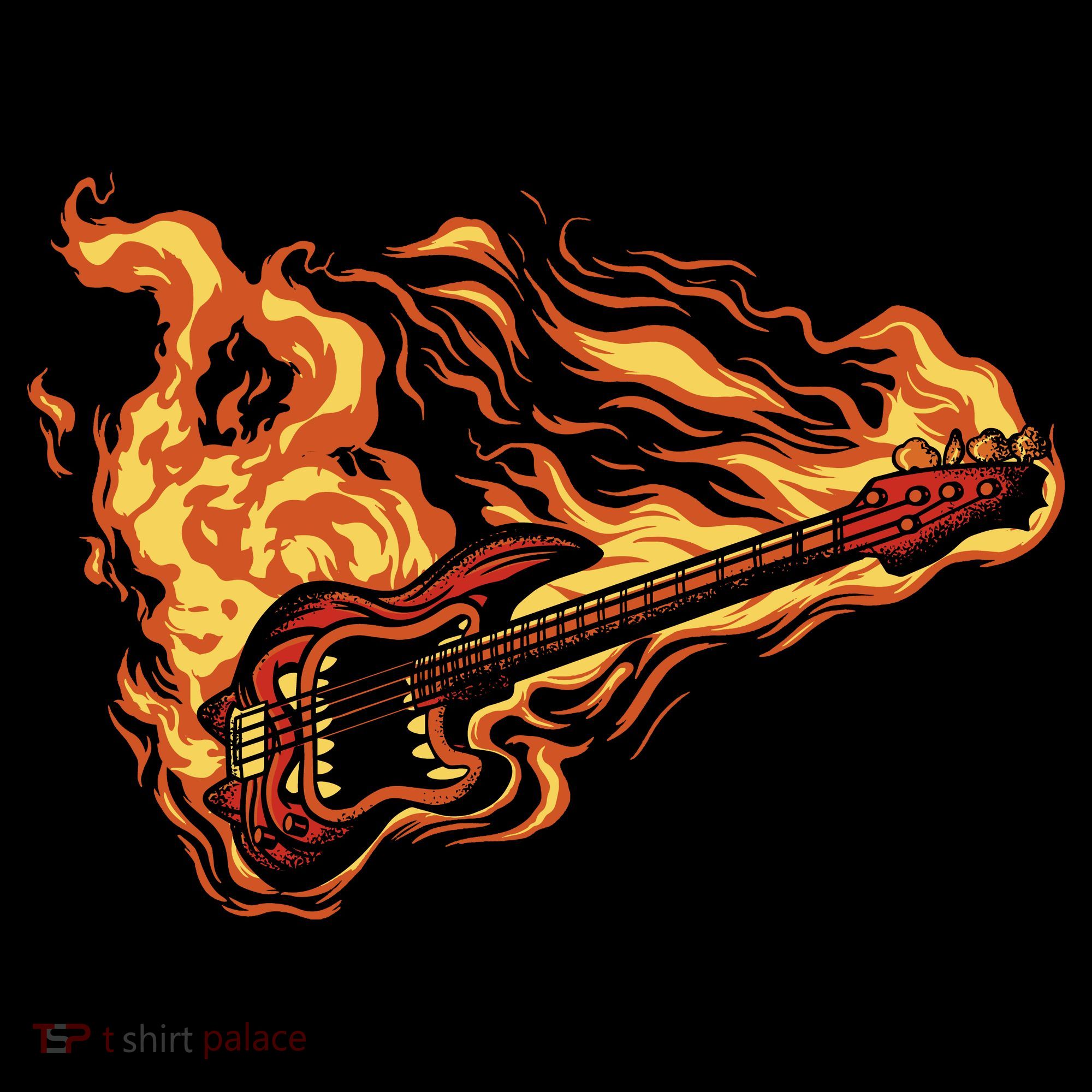 Fire Bass Guitar Rock Musician Women's Hoodie