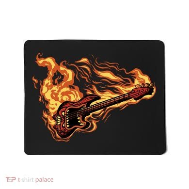 Fire Bass Guitar Rock Musician Mousepad