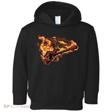 Fire Bass Guitar Rock Musician Toddler Hoodie