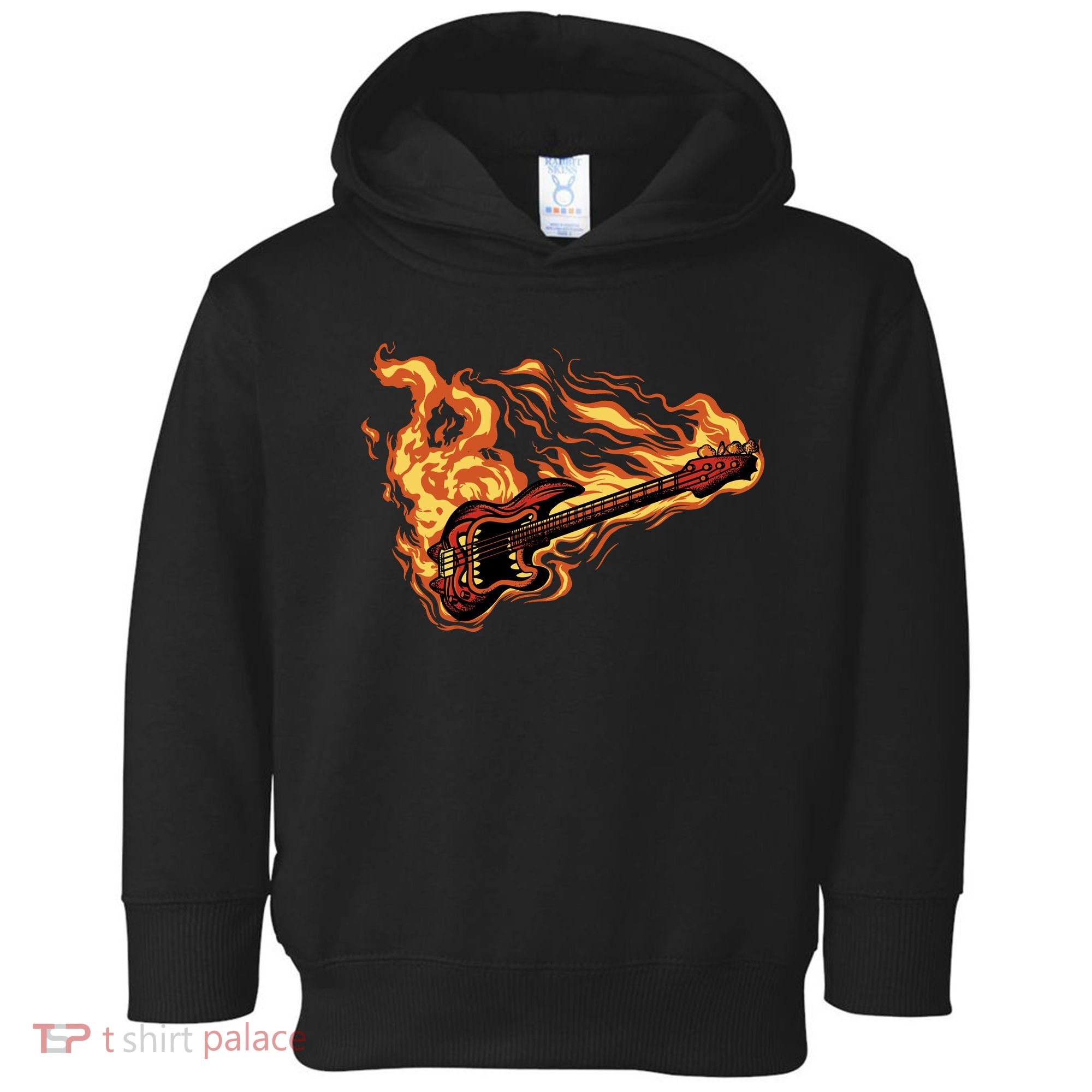 Fire Bass Guitar Rock Musician Toddler Hoodie