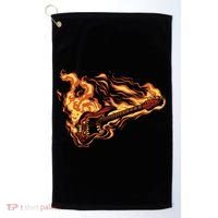 Fire Bass Guitar Rock Musician Golf Towel thumb 0
