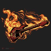 Fire Bass Guitar Rock Musician Golf Towel thumb 3