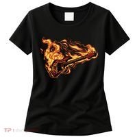 Fire Bass Guitar Rock Musician Women's T-Shirt thumb 0
