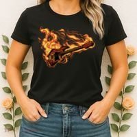 Fire Bass Guitar Rock Musician Women's T-Shirt thumb 2