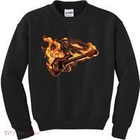Fire Bass Guitar Rock Musician Kids Sweatshirt thumb 0