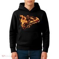 Fire Bass Guitar Rock Musician Kids Hoodie thumb 4