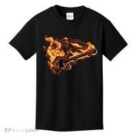Fire Bass Guitar Rock Musician Kids T-Shirt thumb 0