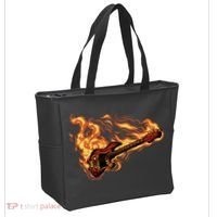 Fire Bass Guitar Rock Musician Tote Bag thumb 2