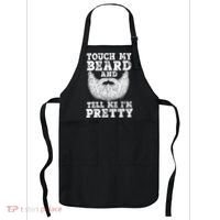 Funny Beard Gift For Men Touch My Beard And Tell Me I'm Pretty Gift Apron thumb 0