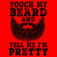 Funny Beard Gift For Men Touch My Beard And Tell Me I'm Pretty Gift Santa Hat thumb 1
