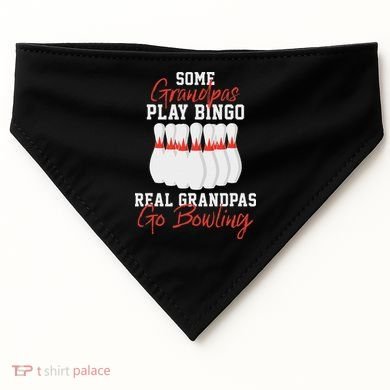 Funny Bowling Gift For Grandpa Or Dad USA-Made Doggie Bandana