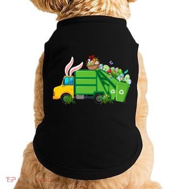 Funny Bunny Garbage Truck Colorful Eggs Easter Day Cute Gift Doggie Tank