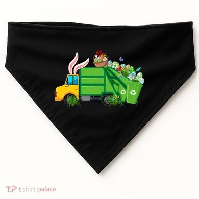 Funny Bunny Garbage Truck Colorful Eggs Easter Day Cute Gift USA-Made Doggie Bandana