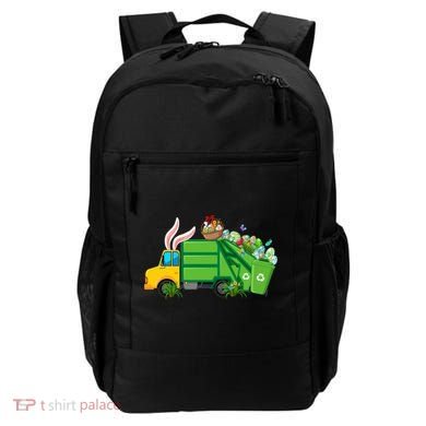 Funny Bunny Garbage Truck Colorful Eggs Easter Day Cute Gift Backpack