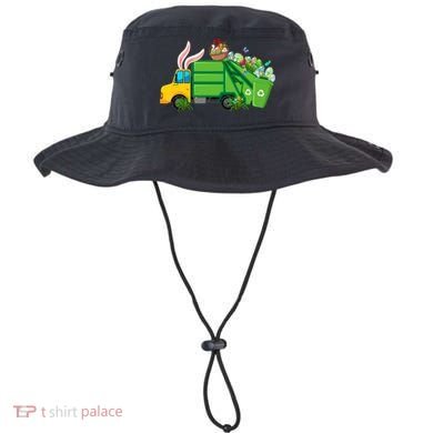 Funny Bunny Garbage Truck Colorful Eggs Easter Day Cute Gift Bucket Hat