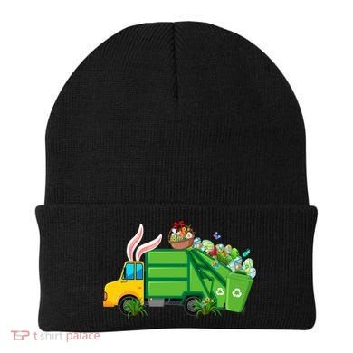Funny Bunny Garbage Truck Colorful Eggs Easter Day Cute Gift Beanie