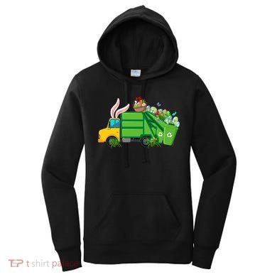 Funny Bunny Garbage Truck Colorful Eggs Easter Day Cute Gift Women's Hoodie