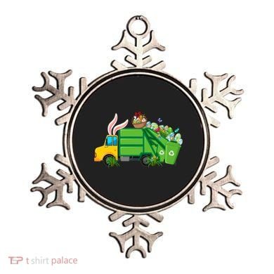 Funny Bunny Garbage Truck Colorful Eggs Easter Day Cute Gift Ornament