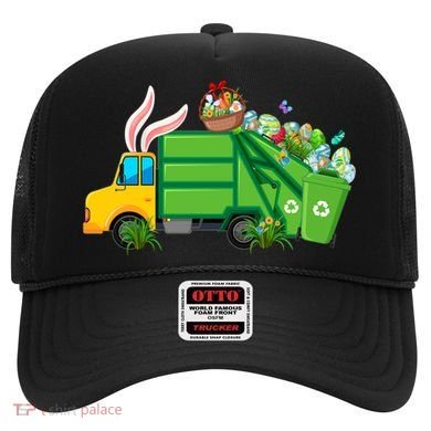 Funny Bunny Garbage Truck Colorful Eggs Easter Day Cute Gift Hat