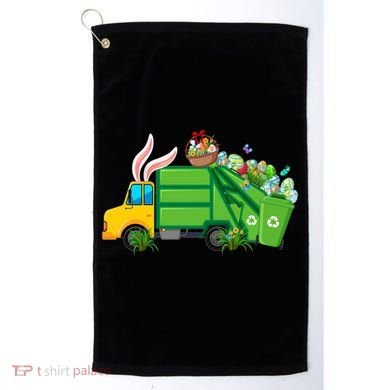 Funny Bunny Garbage Truck Colorful Eggs Easter Day Cute Gift Golf Towel
