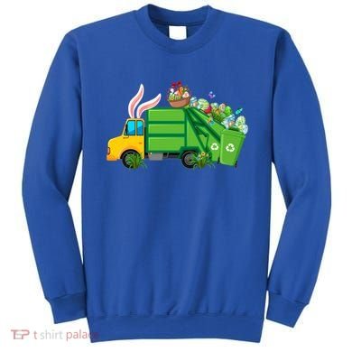 Funny Bunny Garbage Truck Colorful Eggs Easter Day Cute Gift Sweatshirt