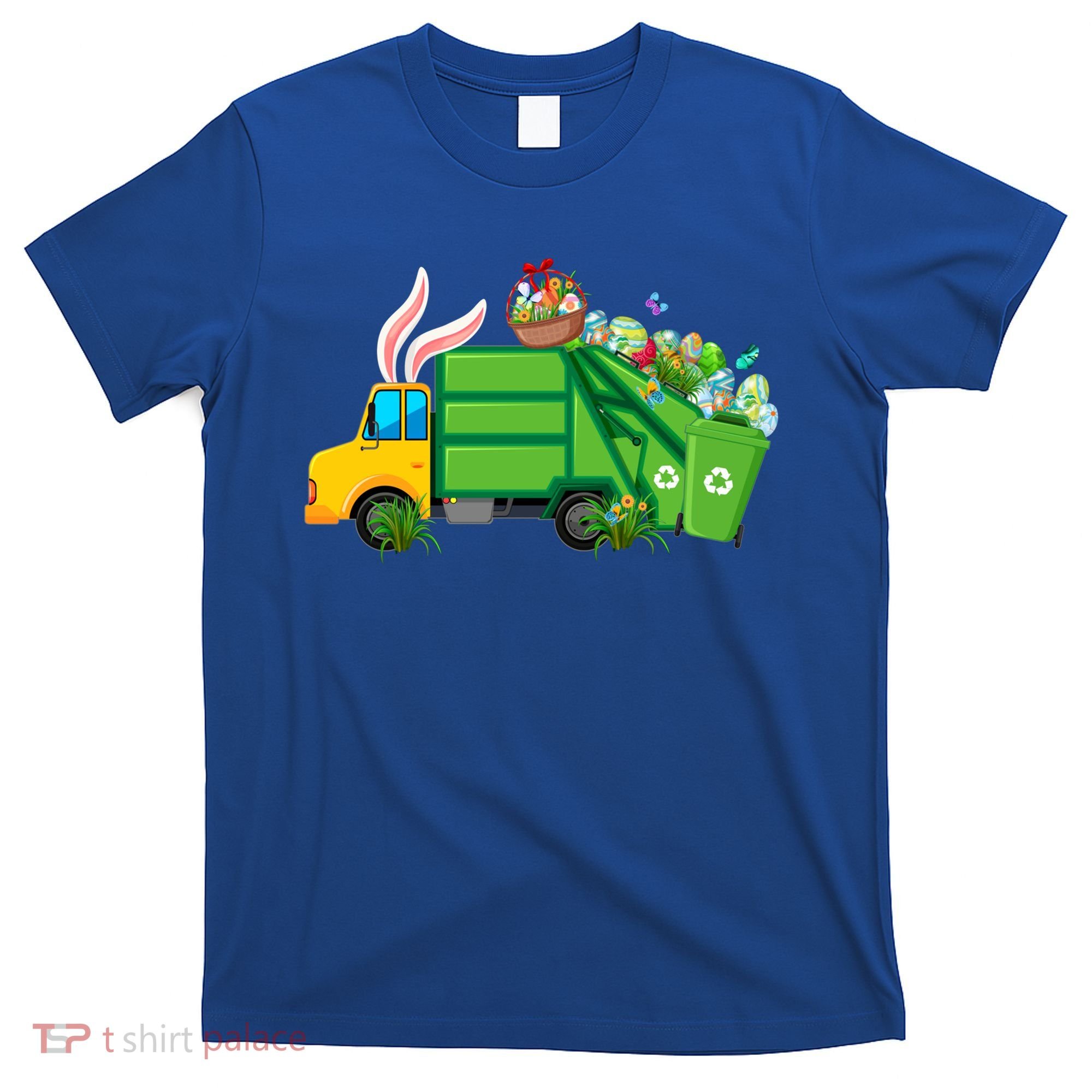 Funny Bunny Garbage Truck Colorful Eggs Easter Day Cute Gift T-Shirt
