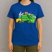 Funny Bunny Garbage Truck Colorful Eggs Easter Day Cute Gift T-Shirt thumb 4