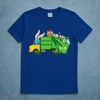 Funny Bunny Garbage Truck Colorful Eggs Easter Day Cute Gift T-Shirt thumb 5
