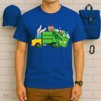 Funny Bunny Garbage Truck Colorful Eggs Easter Day Cute Gift T-Shirt thumb 6
