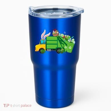 Funny Bunny Garbage Truck Colorful Eggs Easter Day Cute Gift Tumbler
