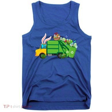 Funny Bunny Garbage Truck Colorful Eggs Easter Day Cute Gift Tank Top