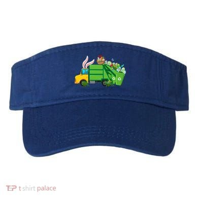 Funny Bunny Garbage Truck Colorful Eggs Easter Day Cute Gift Visor
