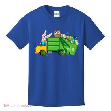 Funny Bunny Garbage Truck Colorful Eggs Easter Day Cute Gift Kids T-Shirt