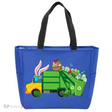 Funny Bunny Garbage Truck Colorful Eggs Easter Day Cute Gift Tote Bag