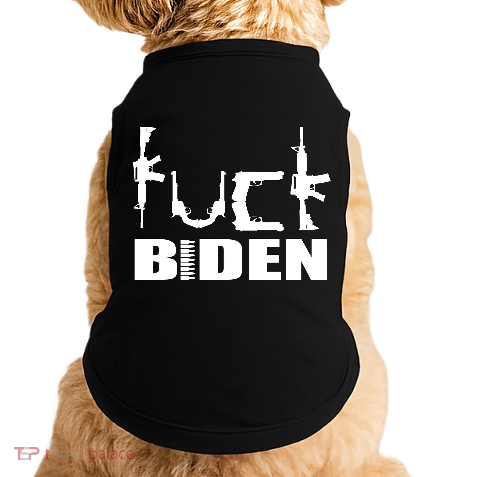 F*ck Biden Guns Logo Doggie Tank
