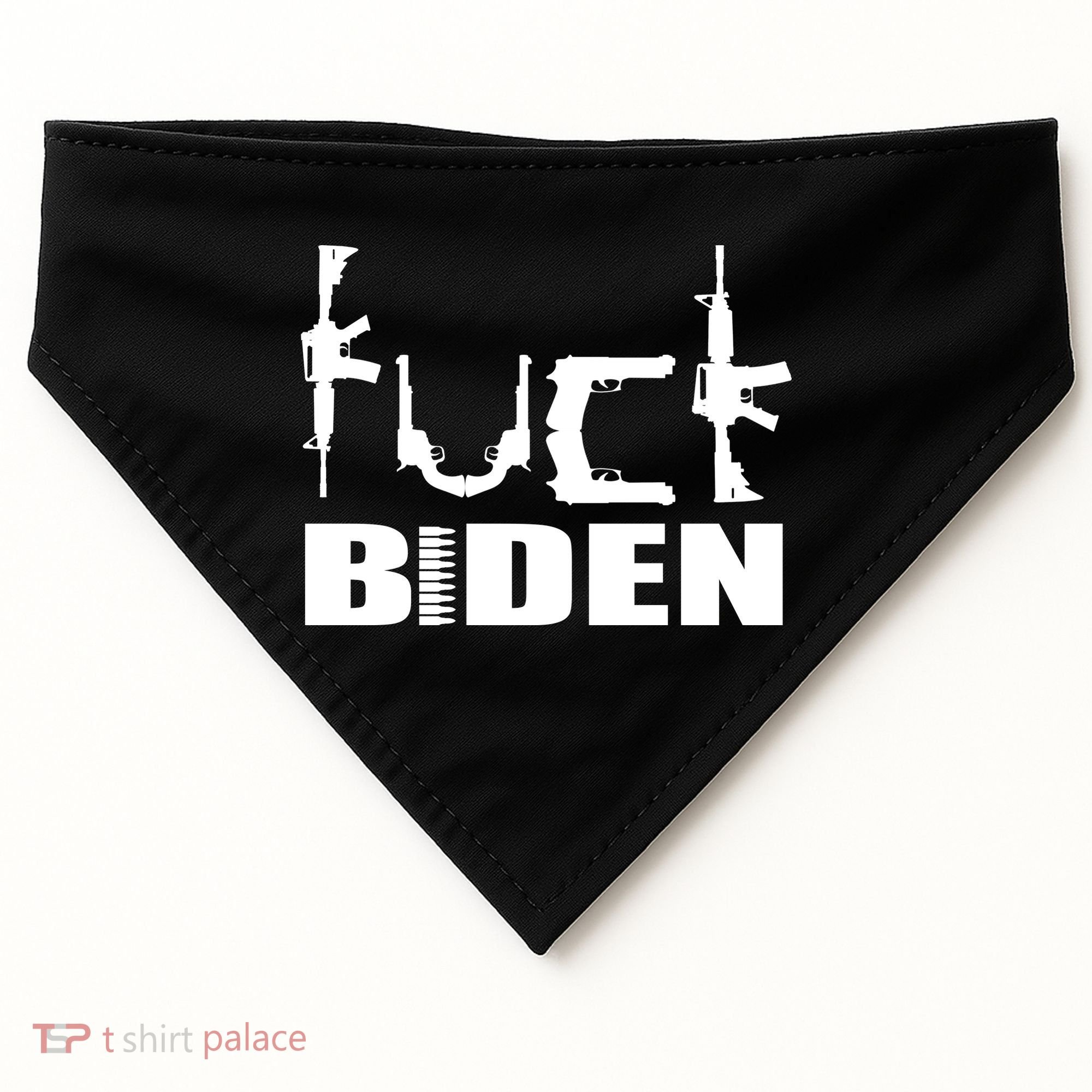 F*ck Biden Guns Logo USA-Made Doggie Bandana