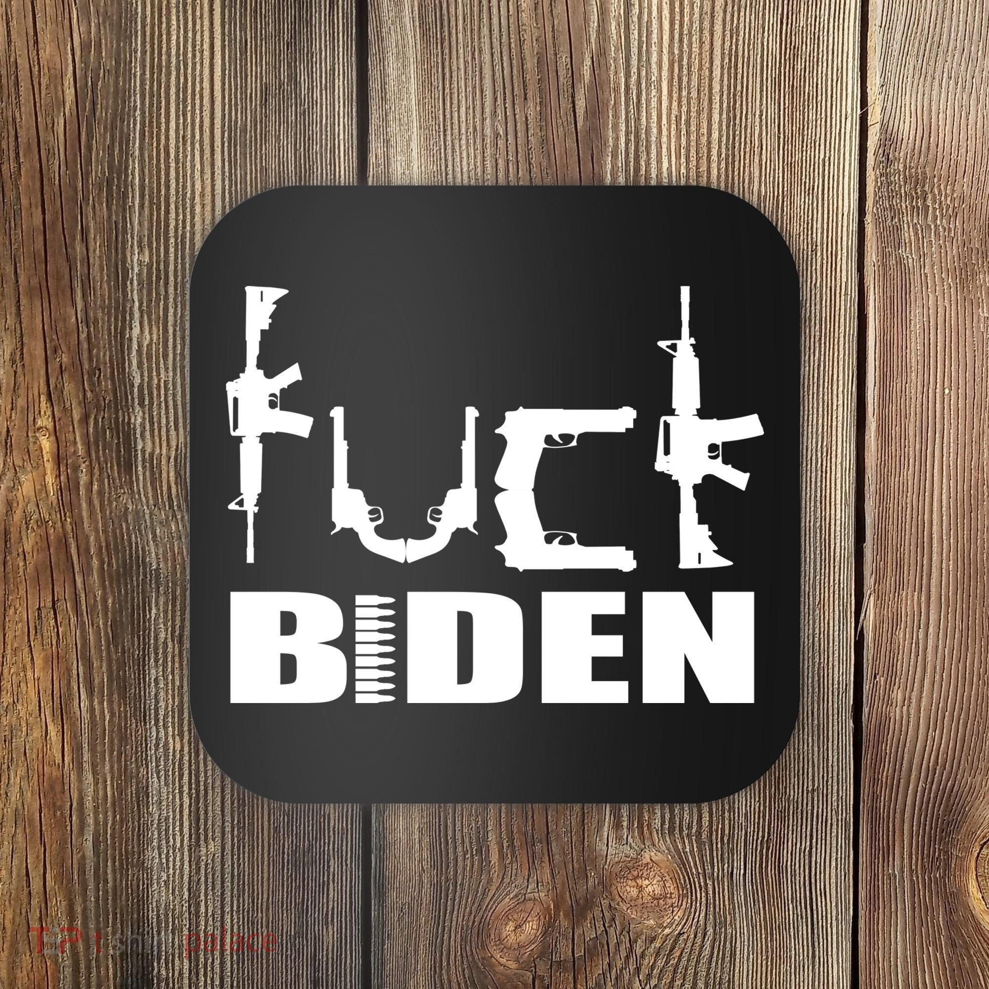 F*ck Biden Guns Logo Coaster