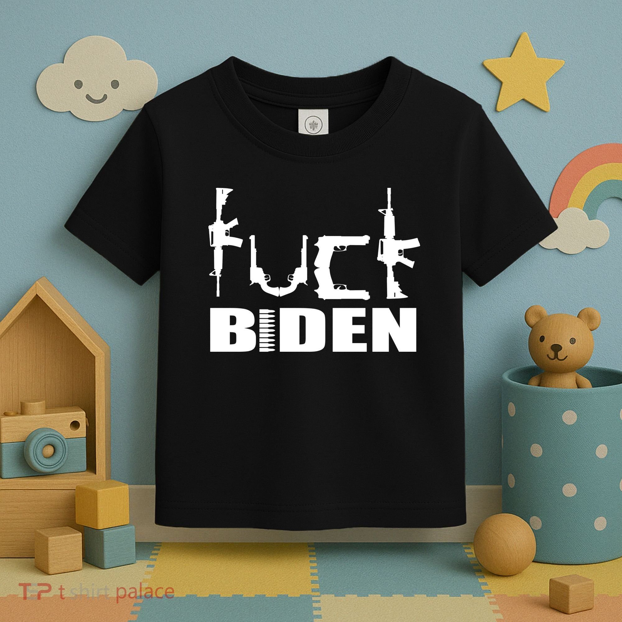 F*ck Biden Guns Logo Toddler T-Shirt
