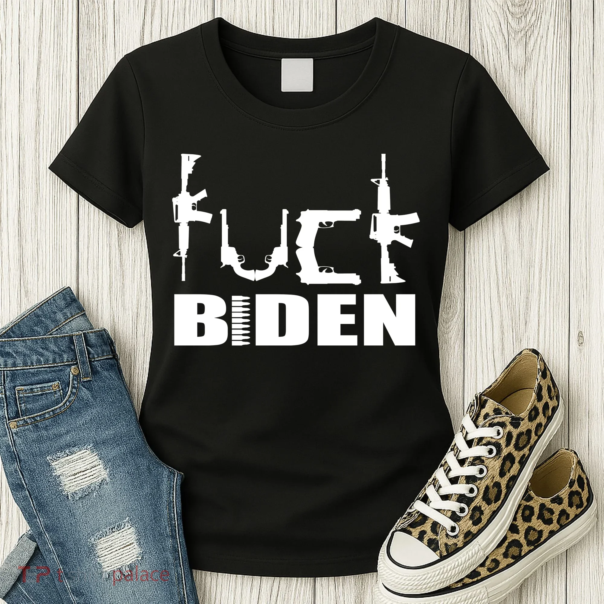 F*ck Biden Guns Logo Women's T-Shirt